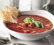 Soupe-repas de lentilles rouges, tomates et quinoa