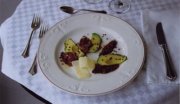 Carpaccio de magret de canard sch vinaigrette  l'rable